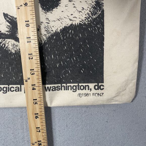 Vintage National Zoo Zoological Park Washington DC Panda Canvas Tote Bag 1981 - Picture 5 of 8
